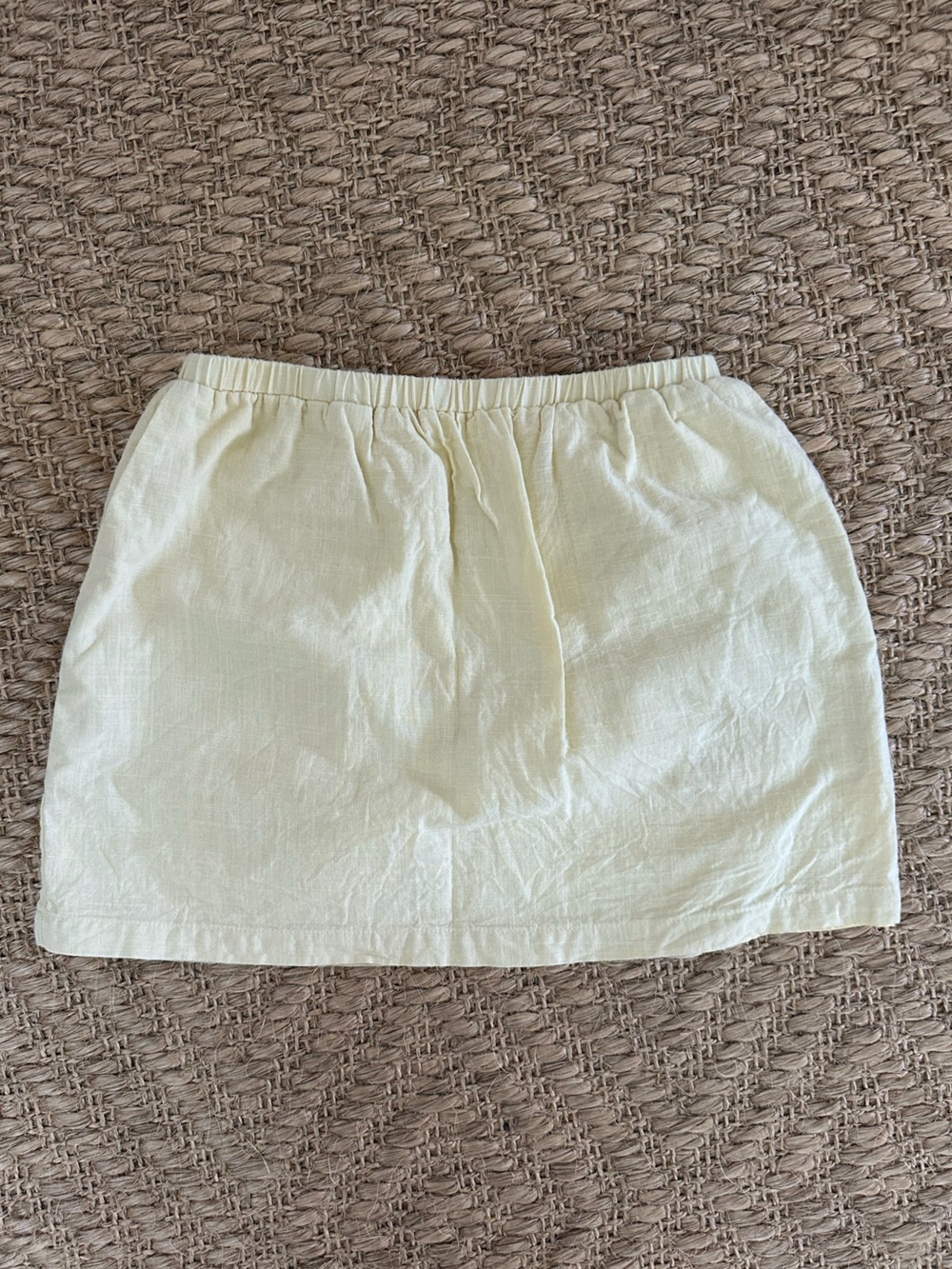 Light Yellow Linen Mini Skirt